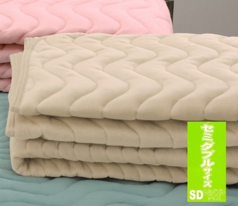 ROMANCE 蓄熱わた入り パイル綿100% 敷きパッド セミダブル ベージュ 31359373｜寒さ対策 シンプル 敷パッド 綿100% 蓄熱保温 洗濯可能 [4125]