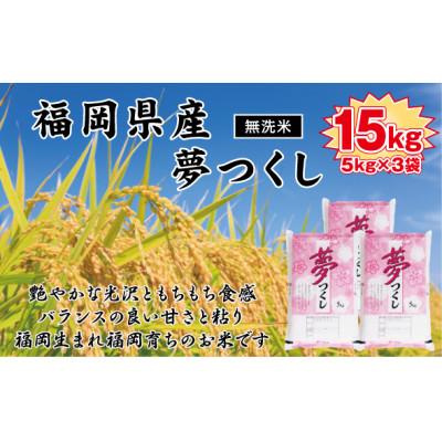 ふるさと納税 田川市 《無洗米》【令和7年産】【食味鑑定士厳選】福岡県産 夢つくし15kg(5kg×3袋)(田川市)