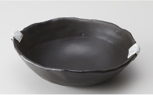 陸前高田の陶芸工房【季仙窯】黒耳付鉢