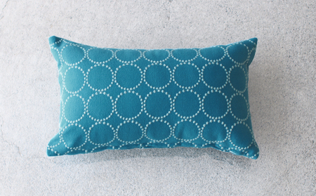 ミニクッション 長方形 タンバリン生地 ブルー ミニクッション