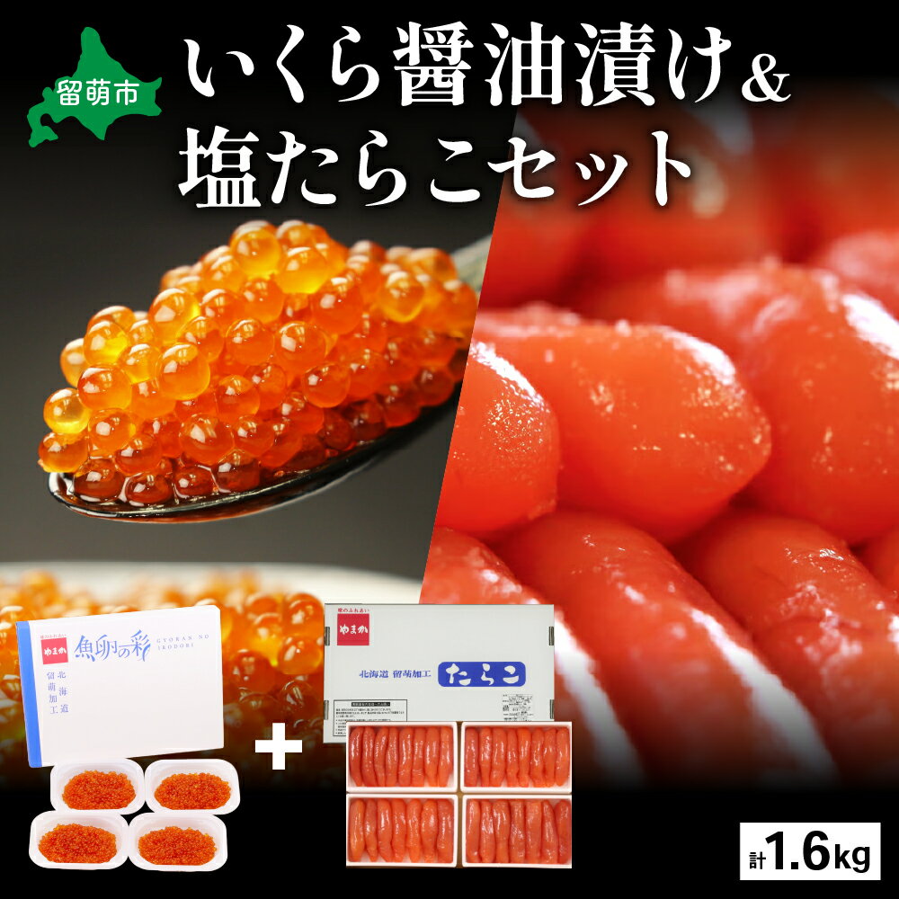 【ふるさと納税】いくら 醤油 漬け 600 g ・ 塩 たらこ （ 1本物 ・ 切子込 ） 1 kg お正月 人気 魚卵 高級 イクラ 鱒いくら 魚卵 魚介 魚介類 海鮮 ご飯のお供 ごはんのお供 北海道 留萌 おせち R001-029