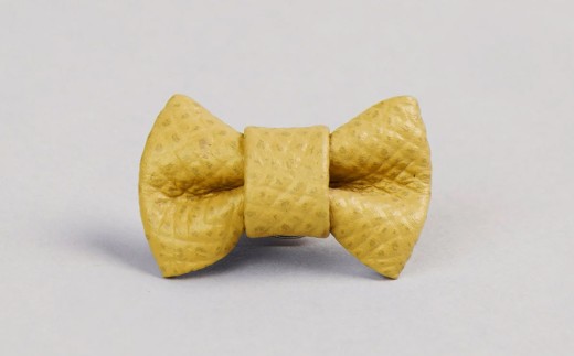 レザーブートニー(ピンブローチ) イエロー【1232-1-ECF】｜革製品 レザー 国産 [1096]