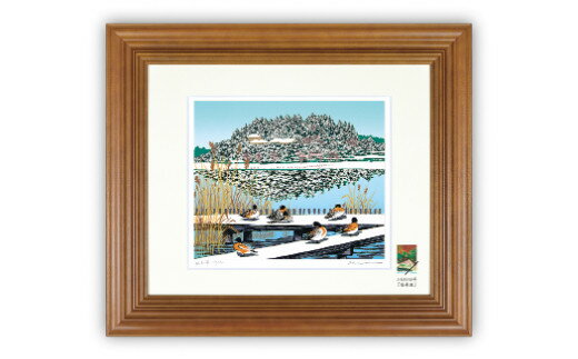 【ふるさと納税】「雪の好文亭」| 埼玉県 東松山市 シルクスクリーン 版画 芸術 美術 風景 自然 バージョン 美しい ギャラリー アーティスト アート 芸術 デザイン インテリア 絵画 限定版 芸術品 オリジナル 雪景色 野鳥 偕楽園 冬の風景 ART 茨城県