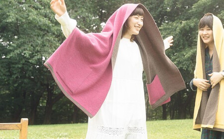 接結カラフルストール CLEMATIS 折り返しポケット ピンク