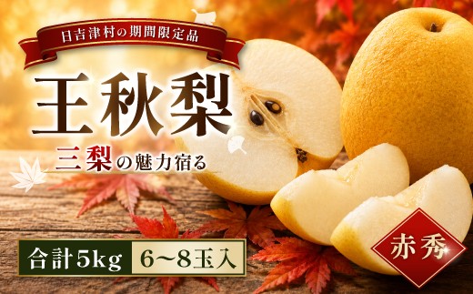 
                  【期間限定】鳥取県産 王秋梨 “赤秀” 5kg（6〜8玉入）
                