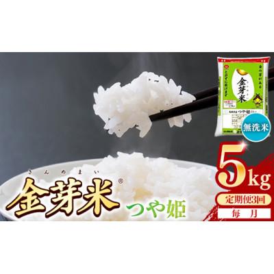 ふるさと納税 安来市 【毎月定期便】BG無洗米・金芽米つや姫 5kg全3回