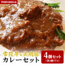 【ふるさと納税】カレー 常陸牛 2パック 美明豚カレー2パック セット （茨城県共通返礼品）