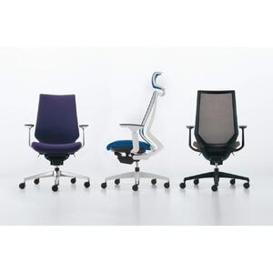 Mdt4_コクヨチェアー　デュオラ2(ネイビー・本体黒)／固定肘・ハイバック／カーペット用（Wキャスター）／在宅ワーク・テレワークにお勧めの椅子