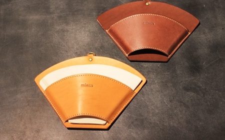 【minca】栃木レザーのコーヒーフィルターケース 自宅やキャンプシーンで ドリッパー のおともに/オリーブ　653