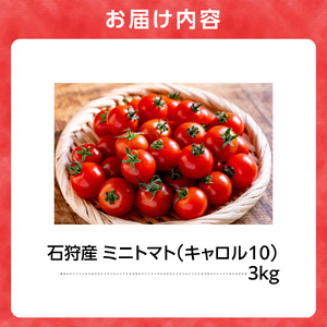 石狩産ミニトマト(キャロル10)3kg【7月～9月発送】