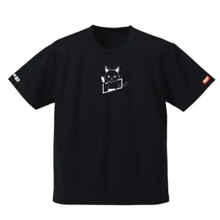 JTTA公認　卓球ユニフォーム【男女兼用(ドライ):140サイズ】ねこ　ブラック_装飾品・工芸品  洋服 _【1515341】