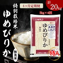 【ふるさと納税】特栽米 ゆめぴりか 無洗米 5kg 定期便 毎月1回・計4回お届け 日経トレンディ 米のヒット甲子園 大賞受賞