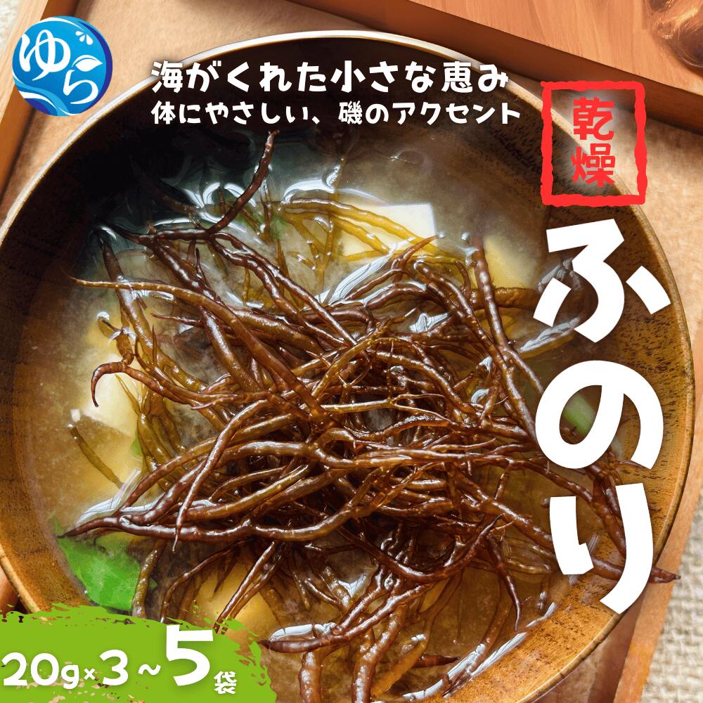 【ふるさと納税】＼レビューキャンペーン中／ 乾燥ふのり【容量が選べる】20g×3袋～5袋【令和7年度産】 / 海藻 ふのり 乾物 国産 海の幸 海鮮 小分け カイセン海鮮類 簡単調理 お味噌汁 和歌山県 由良町