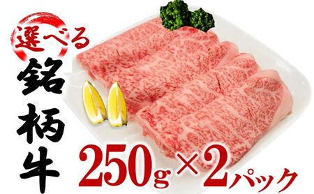 選べる銘柄牛 肩ロース スライス  250ｇ×2パック 佐賀牛 宮崎牛 熊本牛 鹿児島牛 佐賀牛