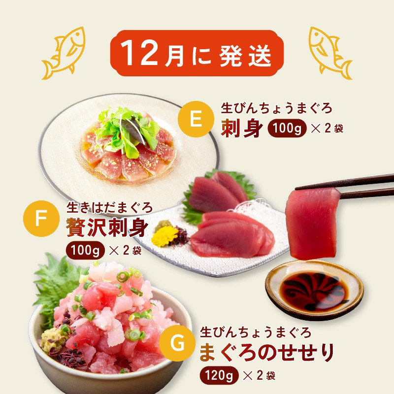 【年3回（4・8・12月）お届け】四季で楽しむ生まぐろ定期便（丼・洋風・刺身の豪華セット）
