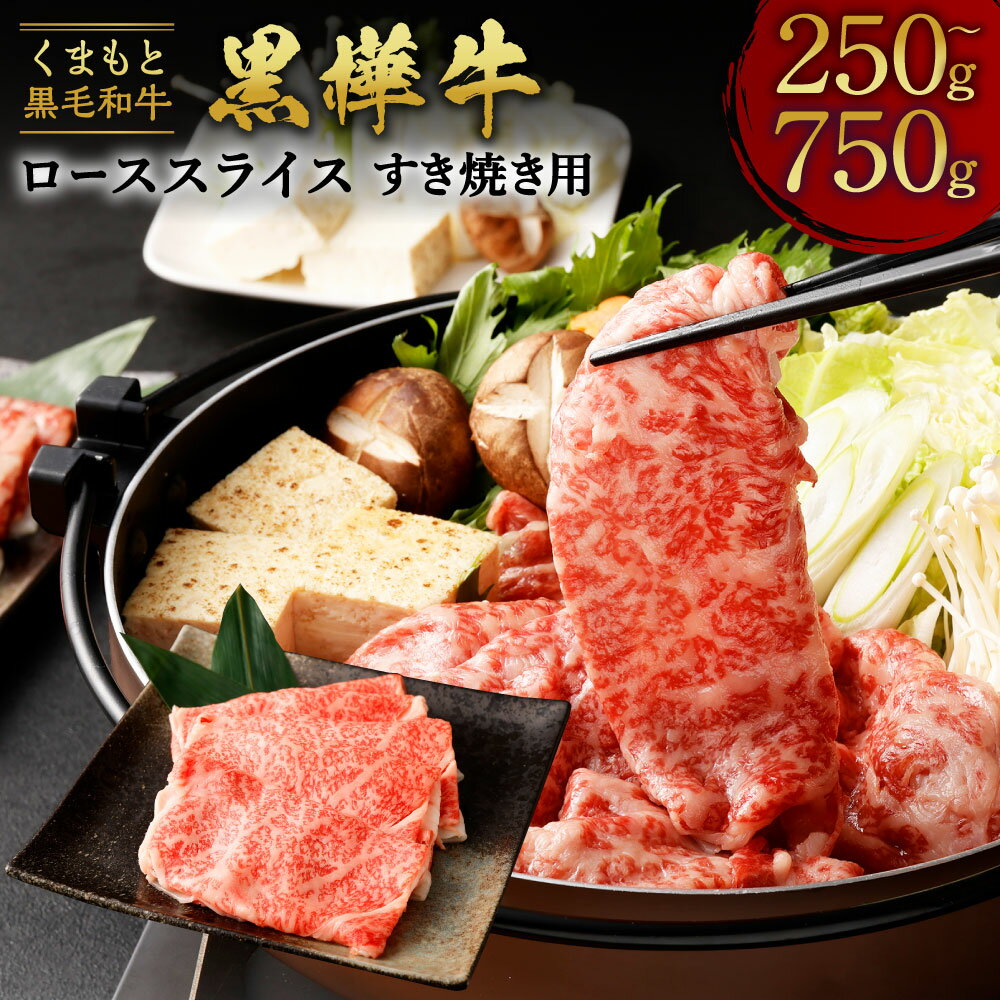 【ふるさと納税】熊本県産 黒毛和牛 黒樺牛 A4~A5等級 ローススライス すき焼き用 【選べる容量】 合計250g 250g×1パック or 合計400g 400g×1パック or 合計750g 250g×3パック 牛肉 和牛 お肉 ロース 黒毛和牛 薄切り スライス 鍋 すきやき 国産 九州産 冷凍 送料無料