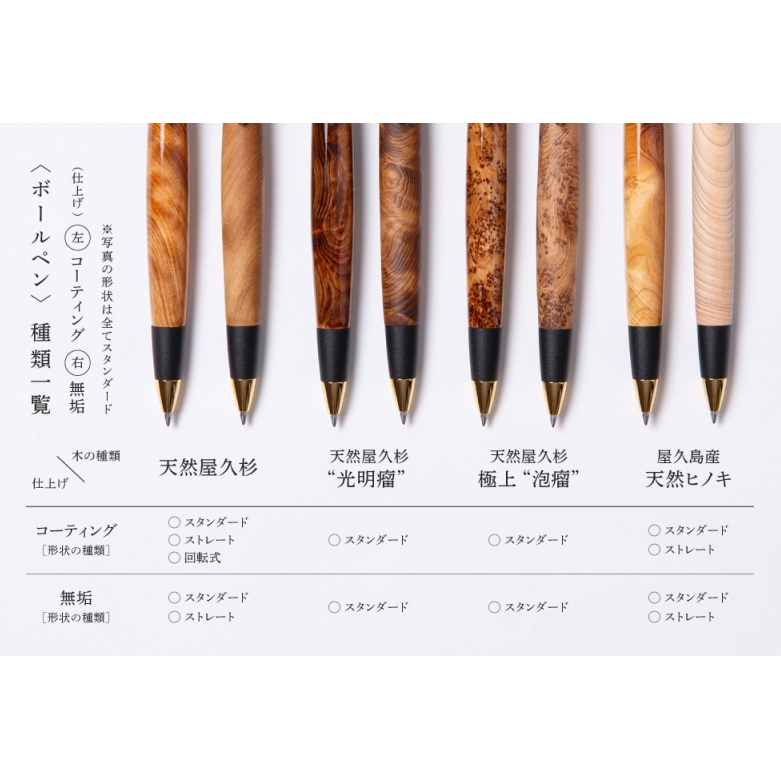 天然屋久杉【極上泡瘤】ボールペン(0.7mm)1本〈 ペン 文具 工芸品 文房具 木軸 木製 高級 雑貨 ギフト 贈答 プレゼント 木軸 記念〉_イメージ4