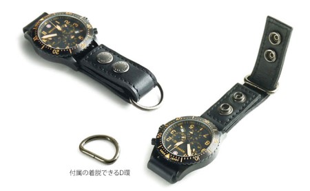 ぬめ革の時計ホルダー／Type-D（幅：20mm）腕時計 レザー ホルダー 吊り下げ ブラック キャメル バンナイズ VanNuys ファッション小物 アクセサリー ブレスレット VC299-20M 