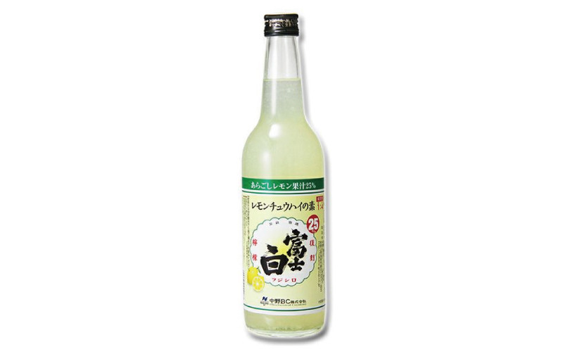 
冨士白レモンチュウハイの素　600ml×1本/酎ハイ チューハイ 割材 生搾り風 果汁
