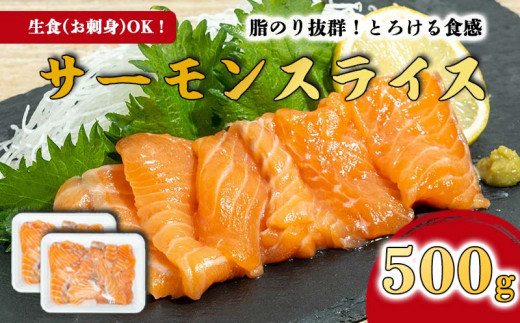 
【価格改定予定】まるが水産 サーモン 刺身 切り落とし スライス たっぷり 500g 250g × 2パック
