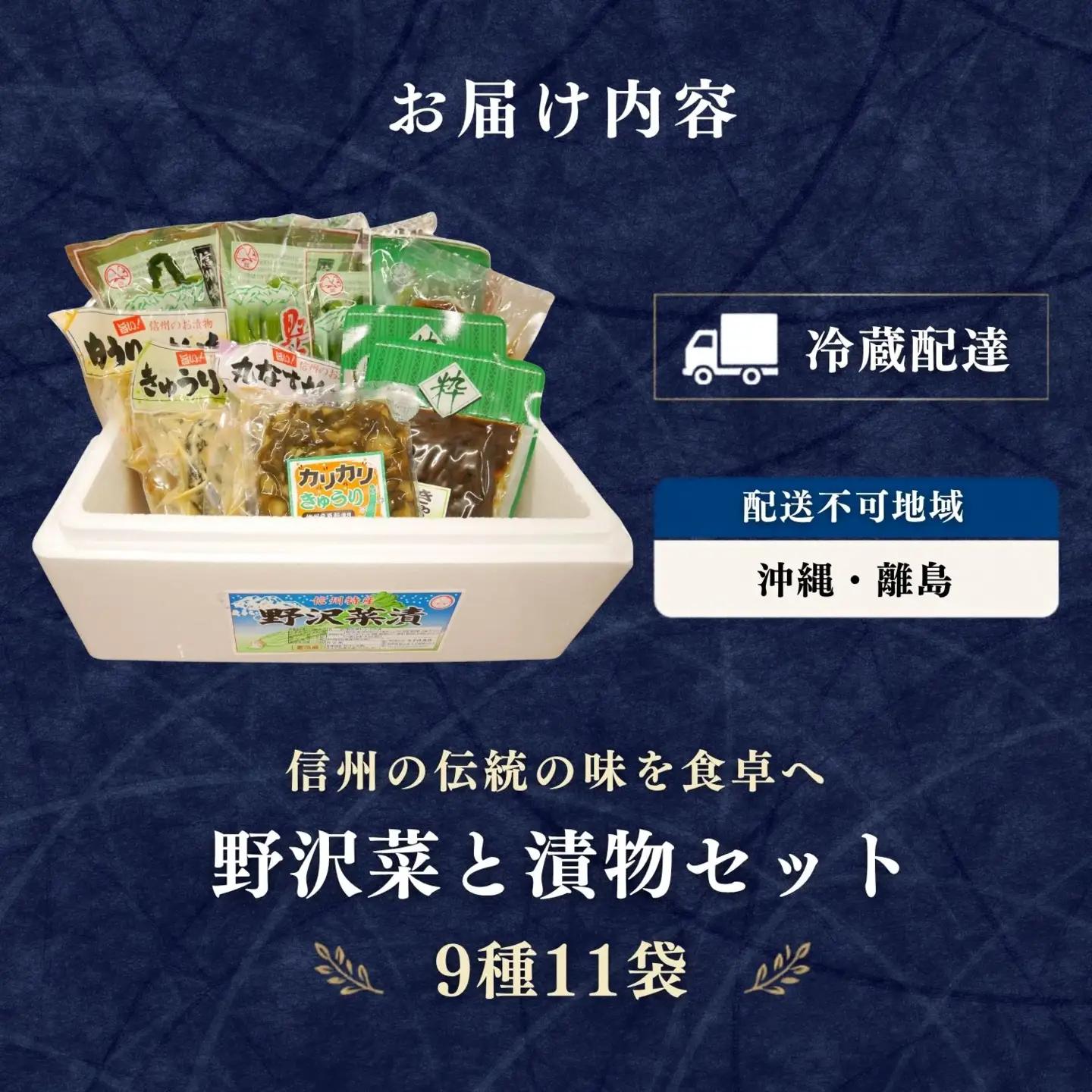 信州の漬物セット 【9種類】 野沢菜 漬物 Bl-002