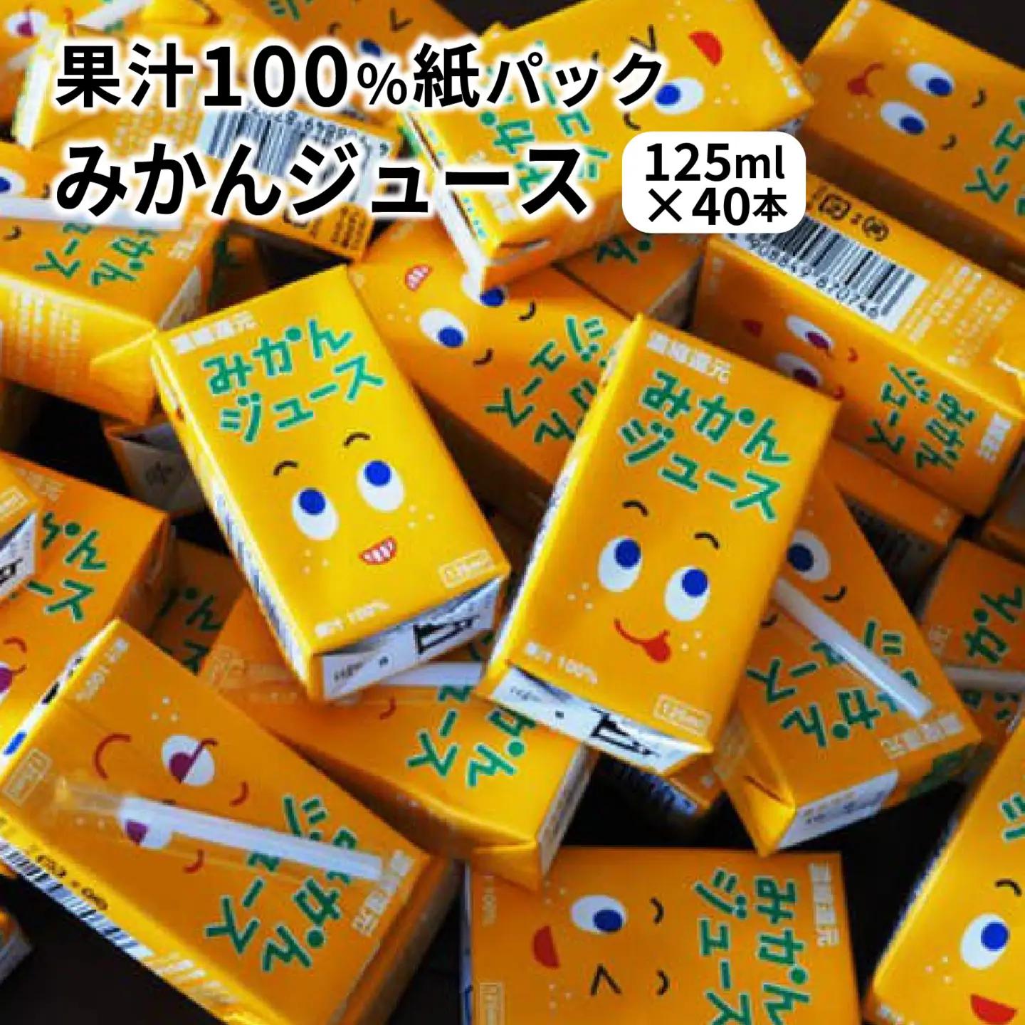 果汁100％紙パック みかんジュース 125ml×40本 【数量限定】_1521R