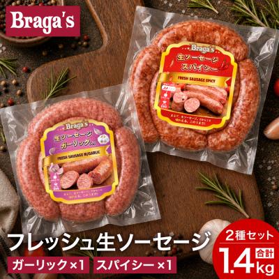 ふるさと納税 関市 ブラガスソーセージセット・ガーリック&amp;スパイシー/バーベキュー キャンプ  冷凍 焼肉