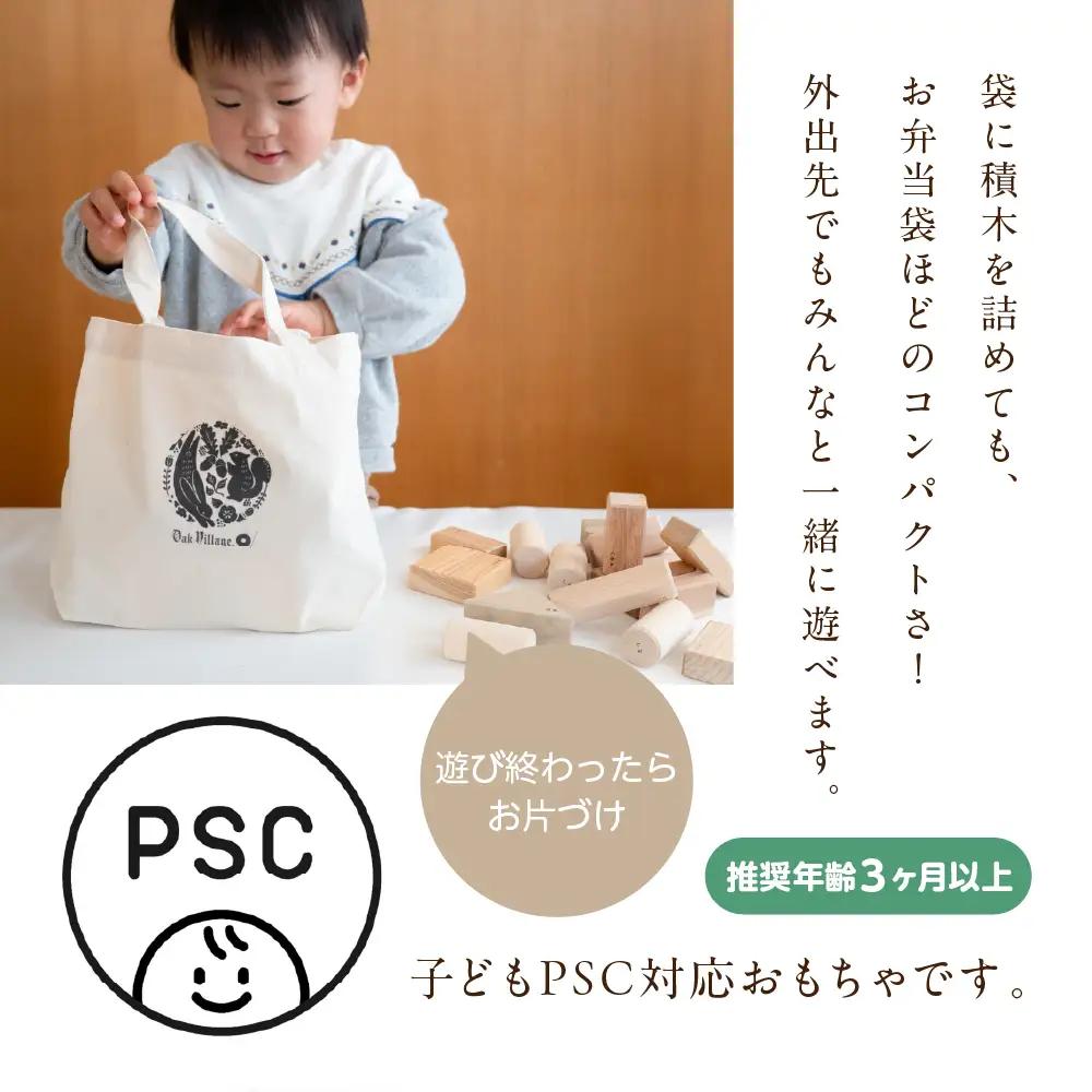 寄木の積木 ふくろ付き  | 積み木 つみき おもちゃ 玩具 木製 飛騨高山 国産 プレゼント 日本製 子供PSC対応 オークヴィレッジ AH326