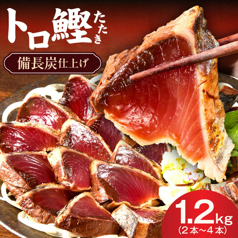 【ふるさと納税】トロ鰹 たたき 1.2kg 2本 〜 4本 かつおたたき 備長炭仕上げ 特製タレ 備長炭 脂 とろ カツオ もどり鰹 1本釣り 濃厚 旨み 食品 惣菜 魚介類 魚 新鮮 海鮮 刺身 鮮魚 冷凍 おつまみ おかず お取り寄せ お取り寄せグルメ 大阪府 泉佐野市 送料無料