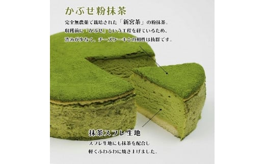 
【着日指定可】抹茶スフレチーズケーキ 5号【直径14.5cm：4～6人分】 | デザート ケーキ 抹茶 チーズ お菓子 洋菓子 冷凍 着日指定 お誕生日 誕生日 ギフト お祝い 愛媛県 松山市
