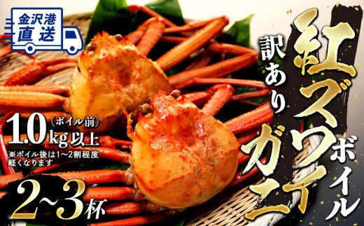 2026年12月発送【訳あり】金沢港より直送！ボイル紅ズワイガニ 2～3杯セット カニ 姿 金沢市 北陸沖水揚げ 日本海 訳あり 冷蔵便 朝茹で ボイル済み 鮮度抜群 食べやすい カニ身 かにしゃぶ かに鍋 海鮮 魚介類 グルメ ギフト 贈答用 人気 おすすめ お取り寄せ ふるさと納税 紅ズワイガニ かに カニ ズワイガニ ずわいがに紅ズワイガニ かに カニ ズワイ ずわいがに かに カニ