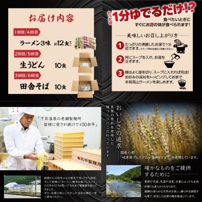ふるさと納税 下呂市 【定期便 6回】訳あり(簡易包装)麺づくしセット(生うどん・田舎そば・飛騨高山らーめん)【29-D】 |  | 03