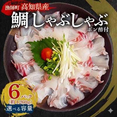 ふるさと納税 須崎市 タイ しゃぶしゃぶ用 冷凍 6パック 約1260g(ポン酢付き)