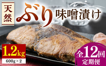 【全12回定期便】天然 ぶり 味噌漬け 2セット 対馬産 ブリ 天然ブリ 魚 新鮮 冷凍  [WAI026]