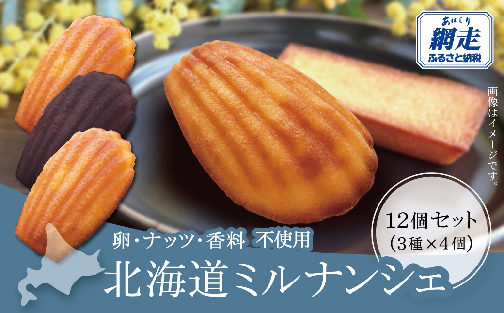 
                  北海道ミルナンシェ　3種12個セット 【 ふるさと納税 人気 おすすめ ランキング 菓子 洋菓子 焼き菓子 コーヒー キャラメル 風味 プレーン シソエキス セット ギフト ご褒美 おやつ ティータイム オホーツク産 網走産 無添加 北海道 網走市 送料無料 】 ABAM010
                