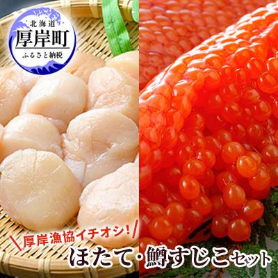 ふるさと納税 厚岸町 厚岸漁協イチオシ!　ほたて(500g)・鱒すじこ醤油漬け(100g×2パック)セット