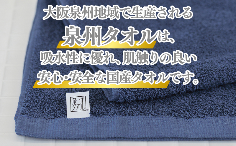 【ホテル基準】吸水性バツグン！ フェイスタオル 6枚 (ダークブルー)  泉州タオル 010B1695_イメージ2