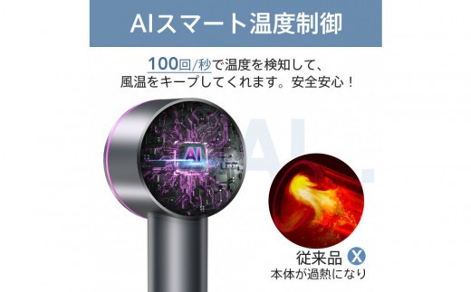ヘアドライヤー PrismION　グレー