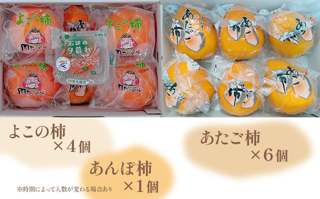 【先行予約】 西条市産の秋を味わう　柿づくしセット　2024年12月発送　あたご柿 よこの柿 あんぽ柿