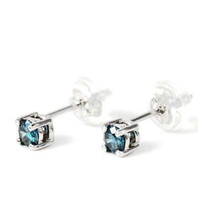 ふるさと納税 富士川町 ブルーダイヤ　0.2CT　ダイヤモンドピアス　E281BD-P |  | 01