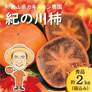 お試しに！カキエモン農園の 紀の川 柿 約2kg 【2025年10月中旬～11月中旬頃順次発送】【BX-kkem005A】