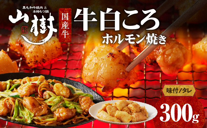 【ふるさと納税】肉 牛肉 山樹 国産牛 白ころホルモン焼き 300g 丸腸 味付 プリプリ 小腸 味噌タレ にんにく バーベキュー 炒め物 ホルモン丼 野菜炒め 焼きうどん 下処理済み 愛知県 小牧市 送料無料
