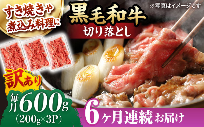 
【第6回定期便】【訳あり】 切り落とし 600g 長崎和牛 黒毛和牛 【夢ファームシュシュ】 [WF36] 肉 牛肉 しゃぶしゃぶ すき焼き 訳アリ ワケあり 定期便
