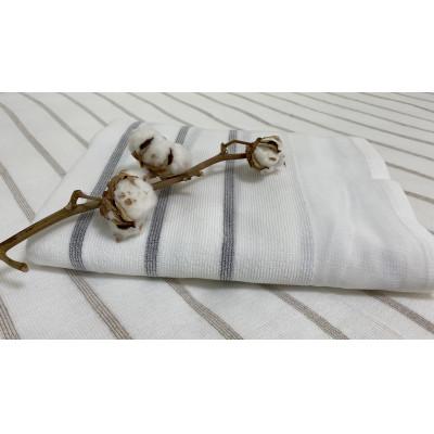 ふるさと納税 泉大津市 オーガニックコットン　タオルシーツ　シングル145×230cm　ボーダー　ベージュ　SNS-13BE |  | 01