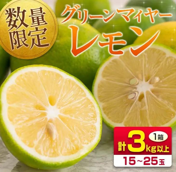 先行予約 希少 グリーンマイヤーレモン 計3kg以上 国産 レモン 果物 くだもの フルーツ_A90-24