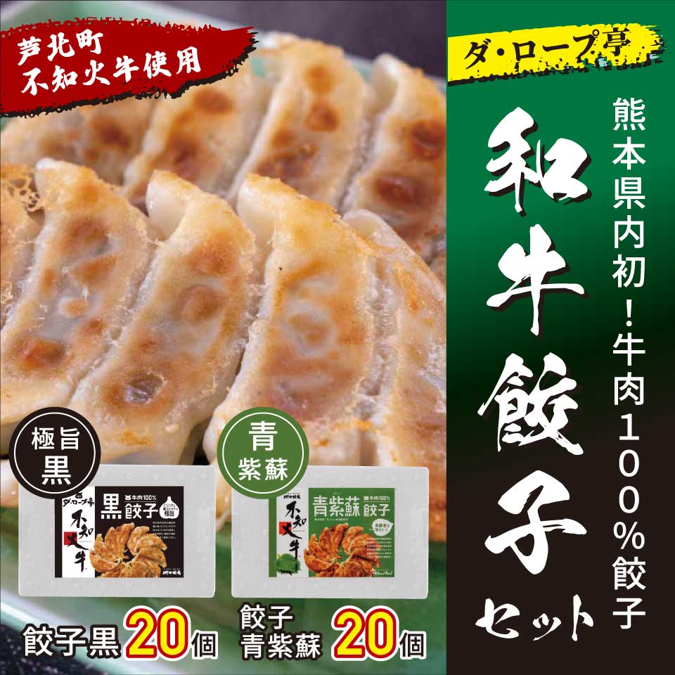 【ふるさと納税】ダ・ロープ亭　和牛餃子セット（黒・青しそ）