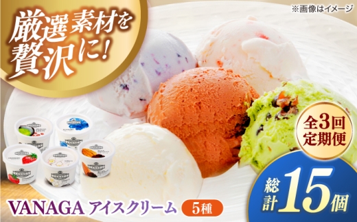 【全3回定期便】ご褒美アイスにぴったり！VANAGA 5種類のアイスクリーム5個入り 島根県雲南市/木次乳業有限会社 [AIBH047]