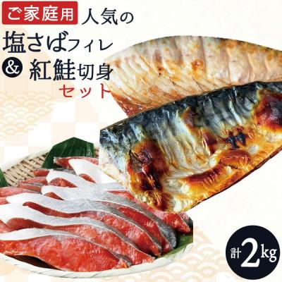 ふるさと納税 北山村 【ご家庭用訳あり】人気の塩さばフィレ&amp;紅鮭切身セット計2kg【uot797C】