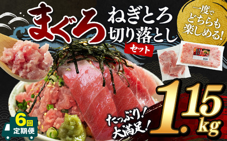 【 定期便6回 】大人気！ねぎとろ と 切り落としセット 1.15kg | ネギトロ 切り落とし ねぎとろ トロ とろ 鮪 海鮮 魚介 魚 人気 小分け 人気 定番 ご飯 オススメ 千葉県 君津市 きみつ