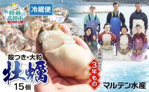 【5月前半発送】殻付き牡蠣15個（生食用）【 予約受付 期間限定 】【 天然 牡蠣 かき 殻付き 生食 大粒 人気 国産 真牡蠣 三陸産 広田湾産 マルテン水産 】 予約受付中